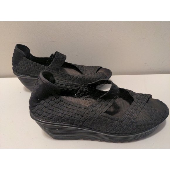 Bernie Mev Wedge Platform Sandal Black Halle Women’s Size 8.5/Size 39 - Picture 3 of 10